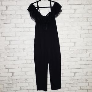Jealous Tomato Black Jumpsuit Cold Shoulder Size M